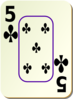 Bordered Five Of Clubs Clip Art